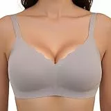Vtelor Nahtloser BH Damen Ohne Bügel Soft Tiefem V-Ausschnitt Damen BH Ohne Bügel Seamless Push up Klassische Schlaf BHS mit ZusäTzlicher VerläNgerung