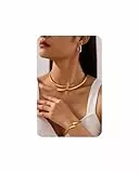 LOLIAS Schmucksets für Damen 14K Vergoldet Schmuck Set Halskette Armreif Ohrringe Gold Statement Kette Goldene Ohrringe ArmbäNder Set Damen