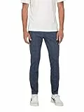 ONLY & SONS Herren Chino Hose ONSMARK Slim Check 9887 - Slim Fit - Stretch, Größe:34W / 32L, Farbe:Dress Blues 22019887