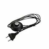 Netzkabel 3 m Eurostecker + Fußschalter 300 SW C7 schwarz offenes Ende