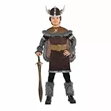 Amscan Kostüm für Kinder Viking Warrior - Faschingskostüm für Karneval, Halloween & Kostümparty - Kinderkostüm für Mädchen & Jungen - Alter 6-8 Jahre, Braun