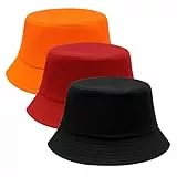 SAIIURV 3 Stück Bunt Fischerhut Streetwear Bucket Hat für Damen Herren, Plain Wendbares Fischerhüte Modisch Schutz Sommerhut Hut, Faltbar Anglerhut Doppelseitig Eimer Hüte für Camping Wandern Reisen