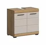 xonox.home - Waschbeckenunterschrank Scout 60x56x34 cm in Evoak Oak und Kaschmir matt - Badmöbel Badschrank Unterschrank Badezimmer - erstklassige Qualität robust und langlebig einfache Montage
