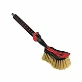 ToM PaR Waschbürste I Wasser bürste I Autowaschbürste mit Wasseranschluss I Schnellverschluss für das Wasserventil I Weiche, feine und zarte Borsten I Komfortabler Griff I Länge: 54 cm I Rot