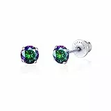 Limerencia Titan Ohrringe mit Schraubverschluss, G23 Medizinische Ohrstecker Hypoallergen Gesundheitsstecker Ohrringe, 5mm CZ Ohrringe für empfindliche Ohren Mode Damen Herren Schmuck