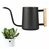 LPAMABA 1L Indoor Gießkanne Edelstahl Giesskanne Klein GießkanneGießkanne für Zimmerpflanzen Sukkulenten Mini Gießkanne SchwarzLPAMABA Hölzerner Duschtopf mit großer Kapazität aus Metall