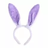 VALICLUD Haarschmuck Weiß Lila Plüsch Kaninchen Stirnband Ostern Hasenohren Stirnband Kaninchen Kostüm Flauschige Haarband Party Cosplay Tier Ohr Kopfstück Karneval Maskerade Kopfschmuck