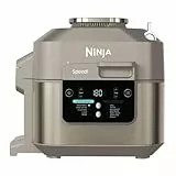 Ninja Speedi Multikocher, 5,7L, 12-in-1 Multicooker, Air fryer Heißluftfritteuse, Slow Cooker Langsamkochen, Grillen, Backen, Stone Gold ON500EUSTGD