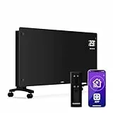 Klarstein Bornholm Konvektor Heizung 3000W, Standgerät & Wandmontage, leise, Thermostat, Timer, App & Fernbedienung, Kindersicherung, Elektroheizkörper für Räume bis 30m², Schwarz