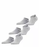 FALKE Unisex Sneakersocken Cool Kick Sneaker Multipack U Sn weich atmungsaktiv schnelltrocknend kurz einfarbig 3 Paar, Grau Light Grey Melange 3775, 42-43