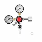 VEVOR CO2-Regler Bierfassregler mit Doppelanzeige & Einzelventil, 0–60 PSI einstellbarer Druck, CO2-Gasregler mit Rückschlagventil, zum Fassbierbrauen zu Hause, passend für W21.8-Anschluss