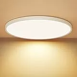 OUILA LED Deckenleuchte Flach Rund - Deckenlampe LED 24W 3000K 2400LM IP44 Wasserdichte Badezimmer lampe, Küchenlampe Deckenleuchte Warmweiß für Küche Bad Schlafzimmer Flur Keller, Durchmesser 30cm