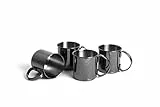 ECHTWERK 4-teiliges Kupferbecher-Set, Bruchsichere Edelstahl-Gläser, Cocktail-Set, Cocktailgläser perfekt für Gin, Vodka, Bier und Kaltgetränke, Geschenkset, Black-Edition, 480 ml