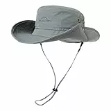 Comhats Herren Sonnenhut UV-Schutz Outdoor Fischerhut Bucket Safari Faltbarer Wanderhut Unisex Sommer Buschhut Hiking Breiter Boonie Gartenhut Wasserdicht Hellgrau M/L
