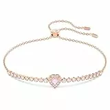 Swarovski One Armband, Herz, Rosa, Roségold-Legierungsschicht