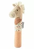 Sterntaler Baby Quietsche Pferd Sunny - Baby Spielzeug aus weichen Stoffen - Greifspielzeug für Babys mit Blümchenmotiv - Erste Versuche im Greifen und Spielen, lichtbeige