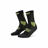 CEP 5.0 Mid Cut Kurze Laufsocken für Herren Größe 42-45 – Laufsocken mit Kompression für schnellere Regeneration & blasenfreies Laufen – Running Socks für optimale Durchblutung – Schwarz/Lime