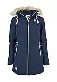 MADSea Damen Steppmantel 6119* warmgefüttert abnehmbare flauschige Kapuze, Dunkelblau, 40