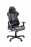 DXRacer 4.2 FD01 L/GN -New- Gaming-/ Büro-/ Schreibtischstuhl, mit Wippfunktion Gaming Stuhl Höhenverstellbarer Drehstuhl PC Stuhl Ergonomischer Chefsessel, grau-schwarz