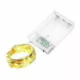 LQWELL LED Lichterkette 2M 20LED, Micro Lichterketten Batteriebetrieben, Mini Wasserdicht Kupferdrahtlampe, Warmweiß, 2 Modi für Xmas Weihnachten Hochzeit Festival Parteien Wohndeko