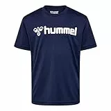 Hummel Unisex Kinder Hmllogo Jersey S/S Kids T-Shirt, Marine, 140 EU