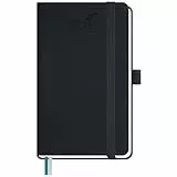 BEZEND Taschenkalender 2026 Klein 15,5 x 9 cm | Kalender 2026 Buchkalender 1 Woche 2 Seiten | Terminplaner 2026 Wochenplaner A6 mit Stiftschlaufe & PU-Leder Hardcover - Schwarz