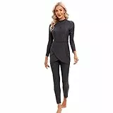 Muslimische Damen-Bademode, bescheidener Badeanzug, Hijab, Burkini, Oberteil + Hose, Rashguard, 3-teilig, volle Abdeckung, Blumendruck, Badeanzug, UV-Schutz, Nahen Osten, Strandbekleidung, grau, M