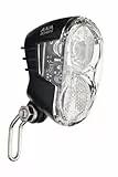 AXA Echo 15 Switch Dynamo Fahrradlicht Vorne, Fahrrad Scheinwerfer, LED Frontlicht, Integrierter Reflektor, Clear Lens Technology, Schwarz