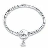 QIKAOLA S925 Silber Pandora Armbänder für Frauen Snake Chain Armbänder passt für Pandora Charms