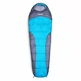 Lumaland Outdoor Schlafsack Mumienschlafsack, 230 x 80 cm, inklusive Packsack, 50 x 25 cm gepackt türkis