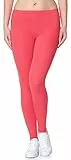 Ladeheid Damen Leggings Long aus Baumwolle LAMA02 (Coral20, XS/S)
