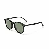 Le Specs. BANDWAGON BLACK RUBBER - Sonnenbrille für Damen und Herren Runde Rahmenform mit hohem UV-Schutz LSP1502053