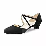 Werner Kern Damen Tanzschuhe Ronja 3,4 - Veloursleder Schwarz - Größe: EU 38 2/3
