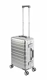 Travelhouse Oslo Carry-on Luggage (39 Liter) Hartschalen Trolley Koffer aus hochwertiger Aluminium/Magnesium Legierung mit 4 Doppelrollen und zweifachem TSA-Zahlenschloss