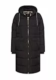 camel active Damen Steppmantel mit verstellbarem Saum und fester Kapuze Schwarz, womenswear-40