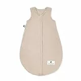 Julius Zöllner Sommerschlafsack Musselin 0,5 TOG Gr. 50/56 | 100% Baumwollmusselin | Oeko-TEX Standard 100 | sand