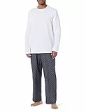 Calvin Klein Herren Pyjama-Set mit Rundhalsausschnitt, Mehrfarbig (Classic White Top W/Bijou Modern C), S