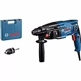 Bosch Professional Bohrhammer GBH 2-21 (mit SDS plus, inkl. Schnellspannbohrfutter mit SDS plus-Adapter, Zusatzhandgriff, Maschinentuch, Tiefenanschlag, Handwerkoffer)