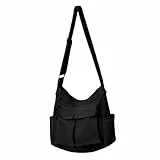 Tibroni Messenger Bag Tote Bag Canvas Tasche Damen Crossbody Bag Herren Groß Männer Umhängetasche Damen Gross mit Multi-pocket Vintage Schultertasche Kuriertasche für School Reise Arbeit Shopping