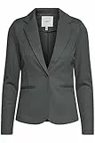 ICHI IHKATE PIQUE BL Damen Blazer Kurzblazer Jacke Ein-Knopf-Blazer mit Stretch, Größe:S, Farbe:Black (194008)