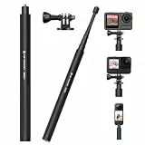 K&F CONCEPT MS07 153CM Selfie Stick,Unsichtbarer Selfiestick,Einbein Stativ mit GoPro-Adapter,Extendable Handheld Pole Stick Monopod Kompatible mit GoPro DJI Osmo Pocket 4/3,Insta360 X5/X4/Ace/Ace Pro