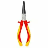 ingdaum® Rundzange 6' 1000 V isoliert, VDE-geprüft & GS-zertifiziert nach DIN EN IEC 60900 – Präzise Rundzange aus Chrom-Vanadium-Stahl mit ergonomischen 2K-Griffen | Profi VDE-Zange für Elektriker
