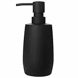 Moderne Seifenspender Schwarz Plastik Seifenspender Bad, Nachfüllbarer Spülmittelspender Küche für Badezimmer Arbeitsplatte, Soap Dispenser mit Pumpspender (Schwarz Glattes)