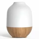 SALUBRITO Aroma Diffuser, 100ml Ultraschall Aromatherapie Diffusor für ätherische Öle, Weiß Holzmaserung Duftöl Diffuser, Kleiner Diffuser Luftbefeuchter für Zuhause Büro Yoga, Geschenk für Frauen