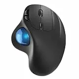 Nulea M501 Kabellose Trackball Maus, Wiederaufladbare Ergonomische Maus, Präzises und Reibungsloses Tracking, 3-Geräte-Verbindung (Bluetooth oder 2,4G USB-Empfänger), Kompatibel (Babyblau)