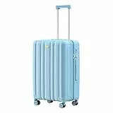 MGOB Koffer Mittelgroß Trolley Polycarbonat Hartschalen Reisekoffer mit TSA-Schloss (Blau, L)