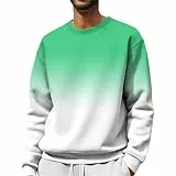 Generisch Modisches sportliches Sweatshirt ohne für Herren mit trendigem Farbverlauf in extra großer Passform (Green, S)