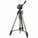 Hama Kamera Stativ Star 62 (Einstiger Dreibeinstativ mit 3-Wege-Kopf, Fotostativ mit 64-160cm Höhe, Kamerastativ passend für Spigelreflex- und Systemkameras) Champagner