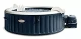 Intex 28432EX - Whirlpool aufblasbar PureSpa Bubble Massage, 6 Personen, 170 Düsen, Heizung, PVC, Navyblau, ⌀ 216x71 cm