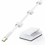 AGPTEK 100 Stück Kabelclips, selbstklebend, verstellbar, Premium-Acrylkabel, zur Aufbewahrung von elektrischen Drähten, Kabelbinder, für Organizer Büro/PC/Ladegerät/Lampe/Led Strip/Auto/Haus, Weiß